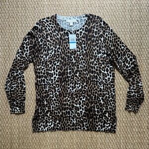 Michael Kors Leopard Print Blouse Size XL